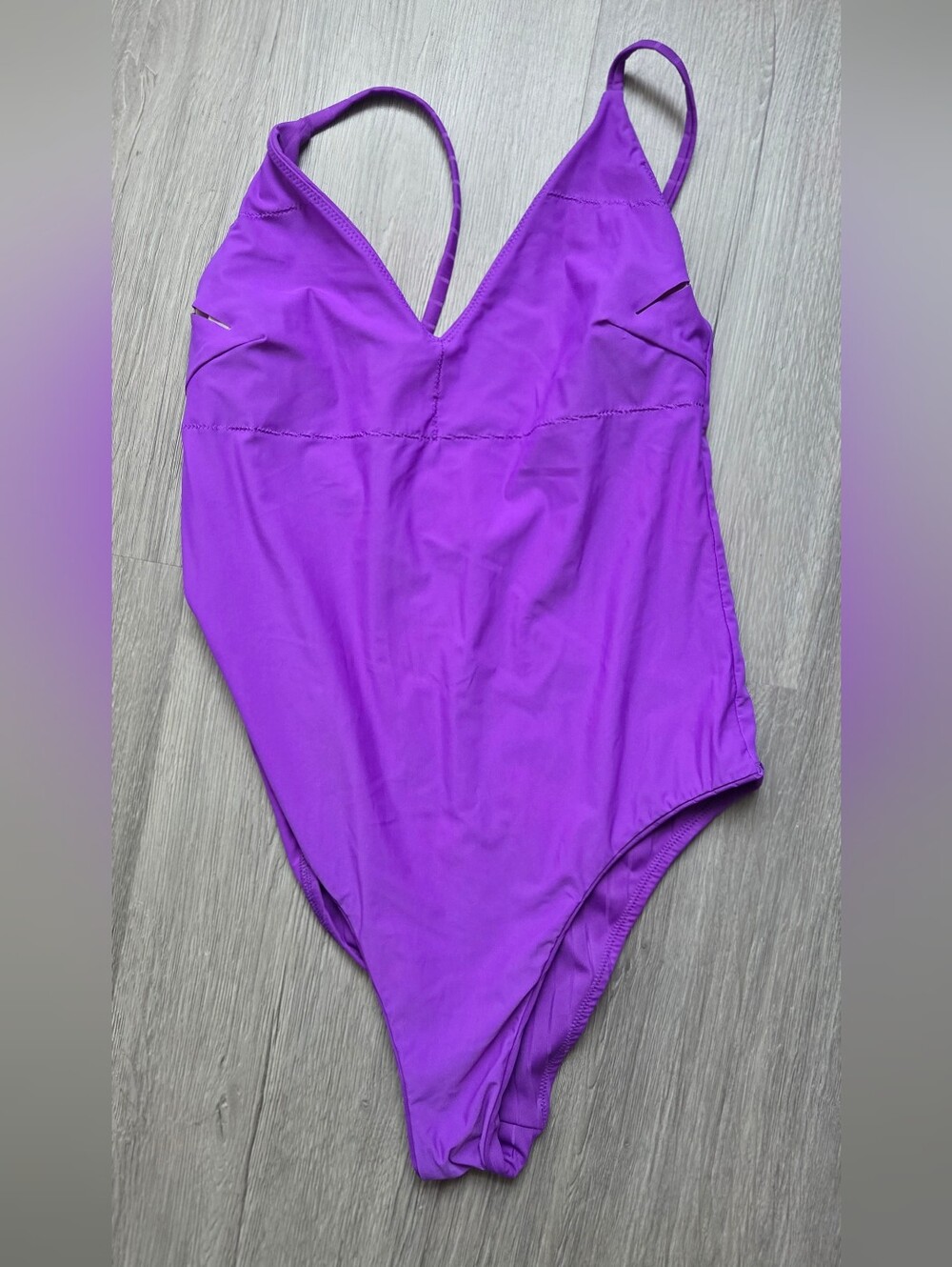 Lululemon Atomic Purple V-Neck Ribbed One-Piece Swimsuit No Size Dot - Picture 9 of 9